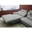 ECKSOFA  in Chenille, Flachgewebe Grau  180/284 cm  - Schwarz/Grau, Design, Textil/Metall (180/284cm) - Dieter Knoll