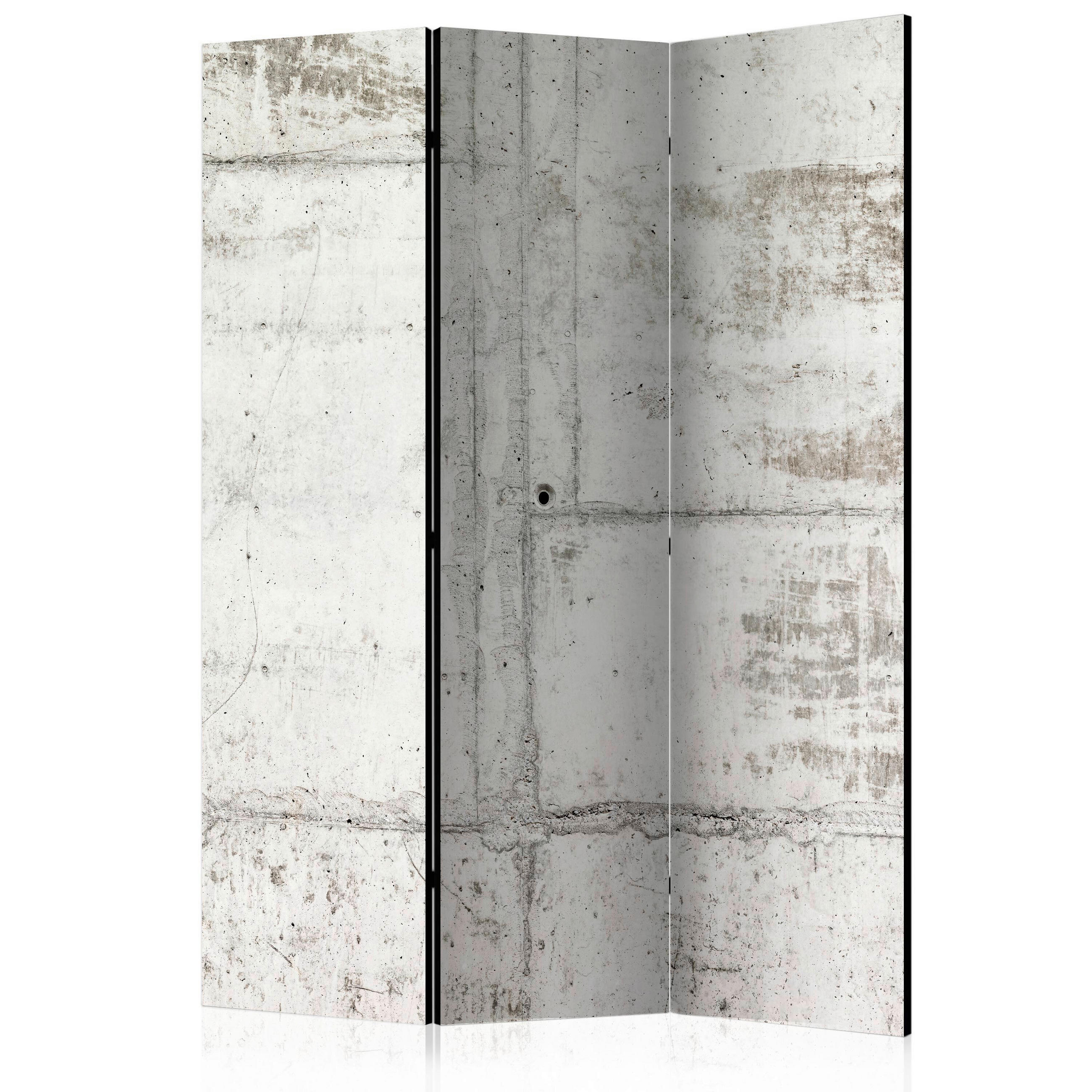 SKÄRMVÄGG  i trä, textil  vit, ljusgrå  - vit/ljusgrå, Basics, trä/textil (135/172/3cm) - artgeist