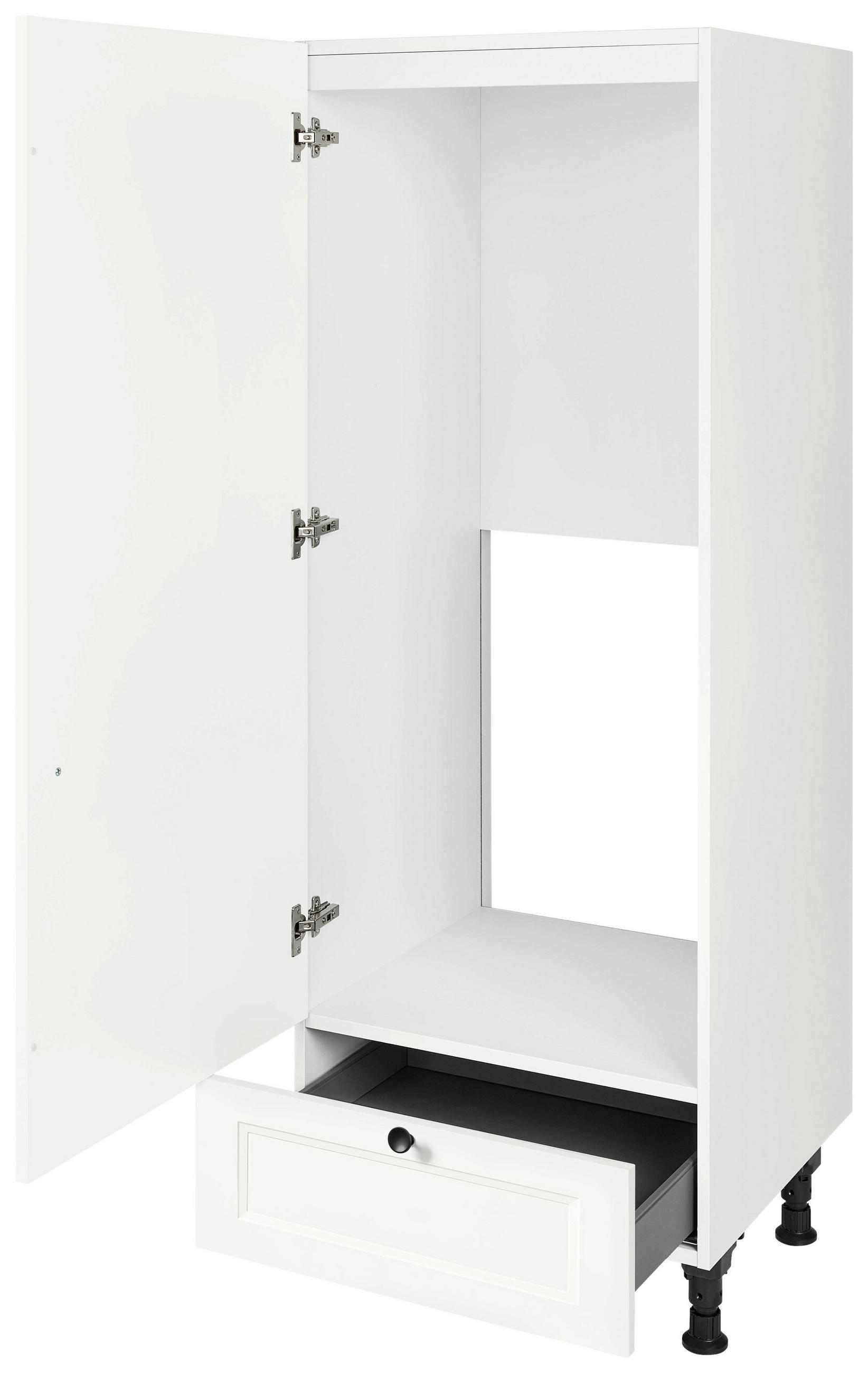GERÄTEUMBAUSCHRANK 60/168/58 cm in Weiß - Schwarz/Weiß, MODERN, Holzwerkstoff/Metall (60/168/58cm) - Nobilia