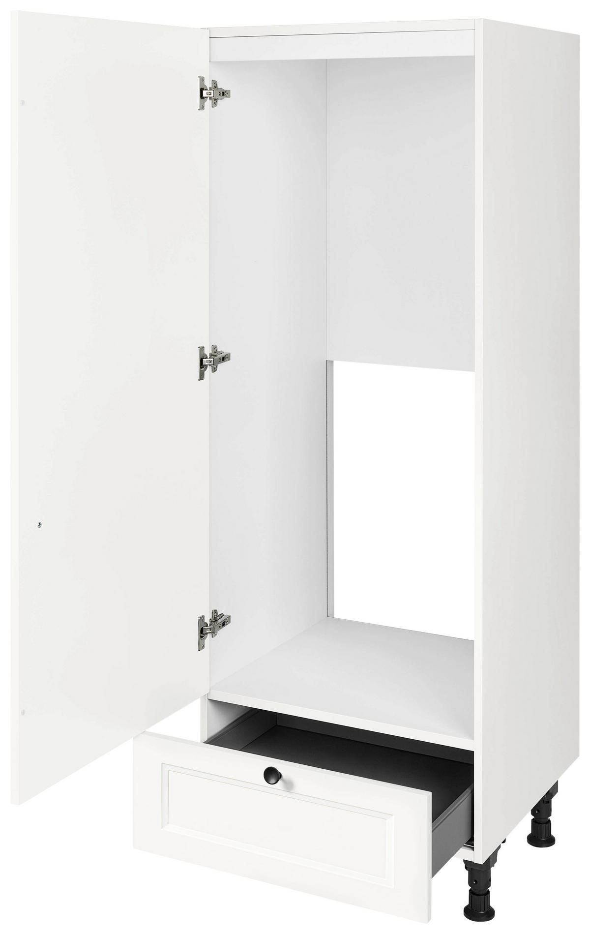 GERÄTEUMBAUSCHRANK 60/168/58 cm  in Weiß  - Schwarz/Weiß, MODERN, Holzwerkstoff/Metall (60/168/58cm) - Nobilia