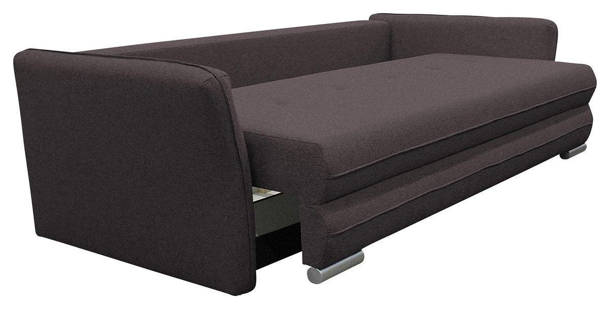 SCHLAFSOFA  mit Webstoff Dunkelbraun  - Dunkelbraun/Silberfarben, Design, Kunststoff/Textil (235/83/106cm) - MID.YOU