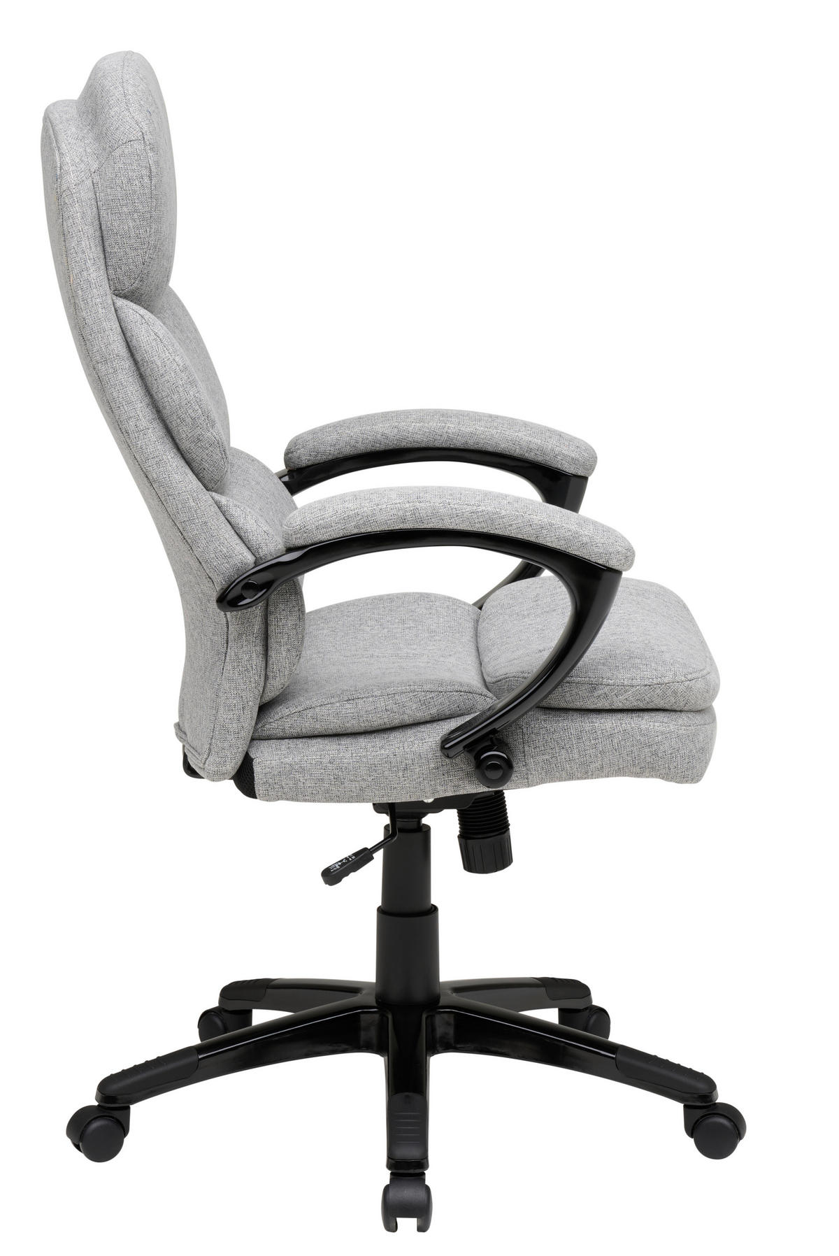 KANCELÁŘSKÉ KŘESLO, tkaná látka, šedá, černá - šedá/černá, Moderní, kov/textil (70/115-123/77cm) - MID.YOU