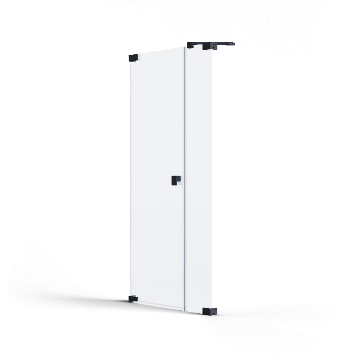 DUSCHTÜR Schwarz  100/200 cm  - Schwarz, MODERN, Glas/Metall (100/200cm) - Schöner Wohnen