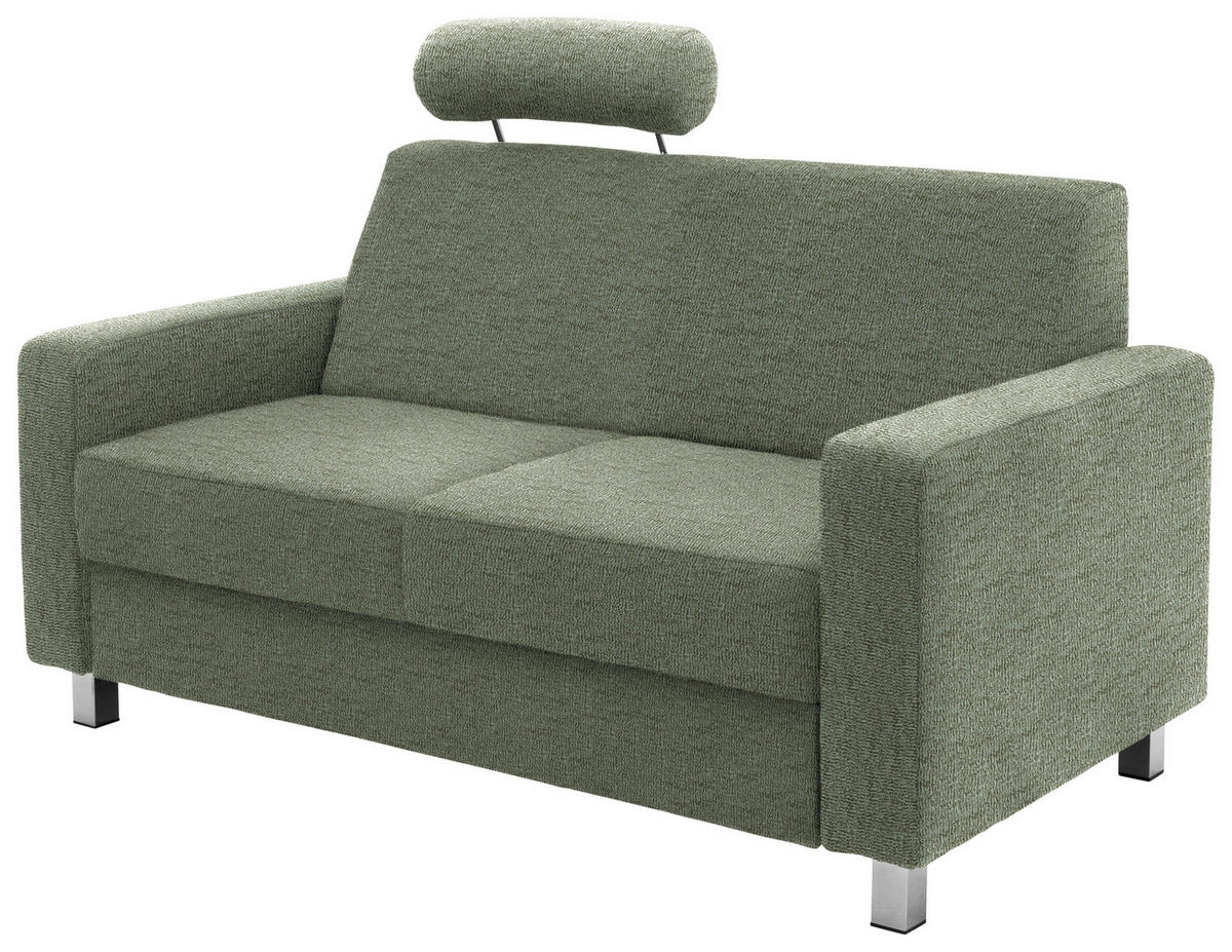 2-SITZER-SOFA in Flachgewebe Hellgrün  - Chromfarben/Hellgrün, Design, Textil/Metall (158/83/85cm) - Xora
