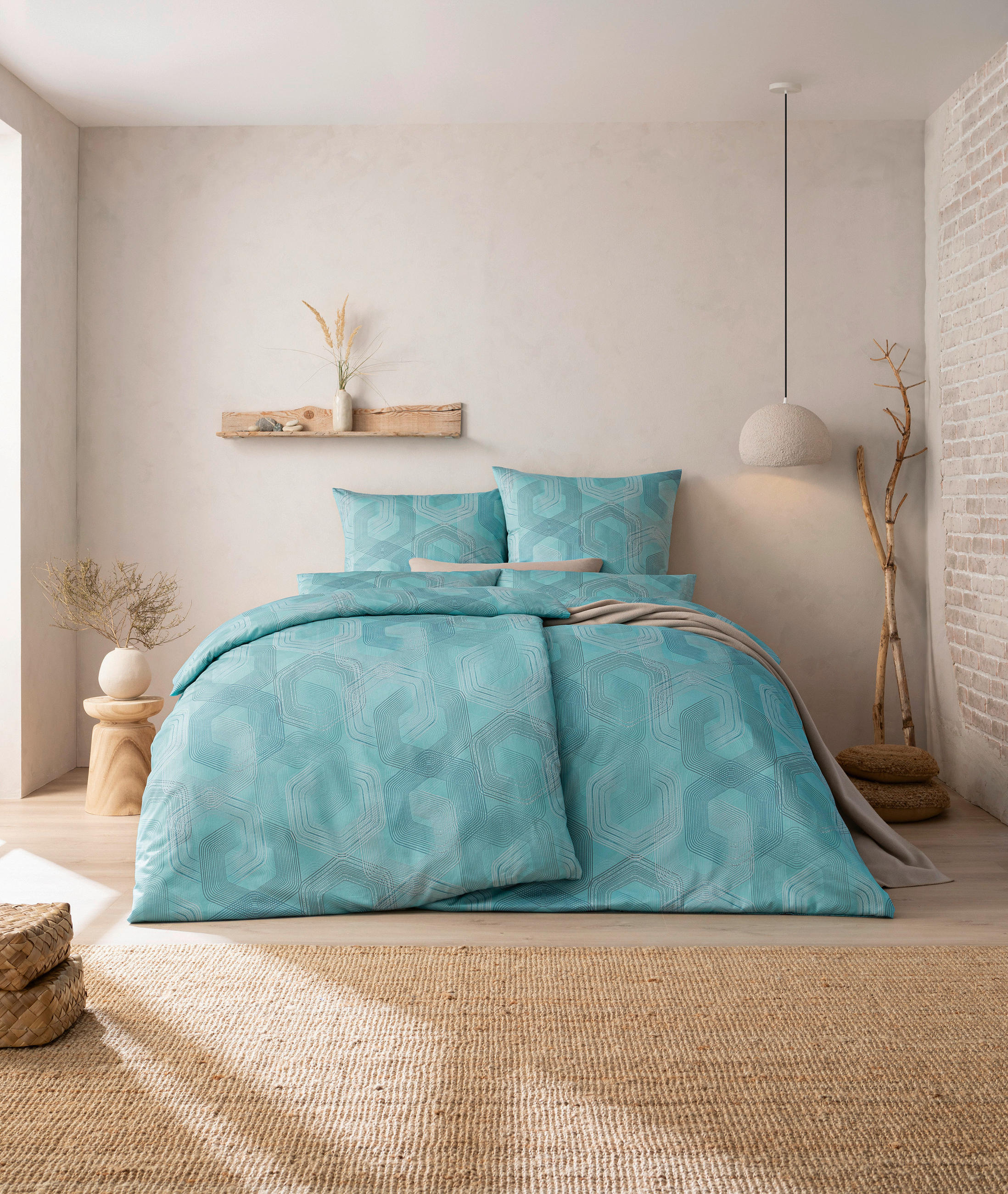 BETTWÄSCHE Atelier Makosatin 135/200 cm  - Blau, Design, Textil (135/200cm) - Estella
