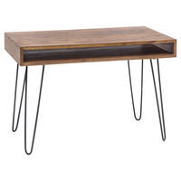 SCHREIBTISCH 110/60/76 cm  in Sheeshamfarben  - Sheeshamfarben/Schwarz, Design, Holz/Metall (110/60/76cm) - MID.YOU