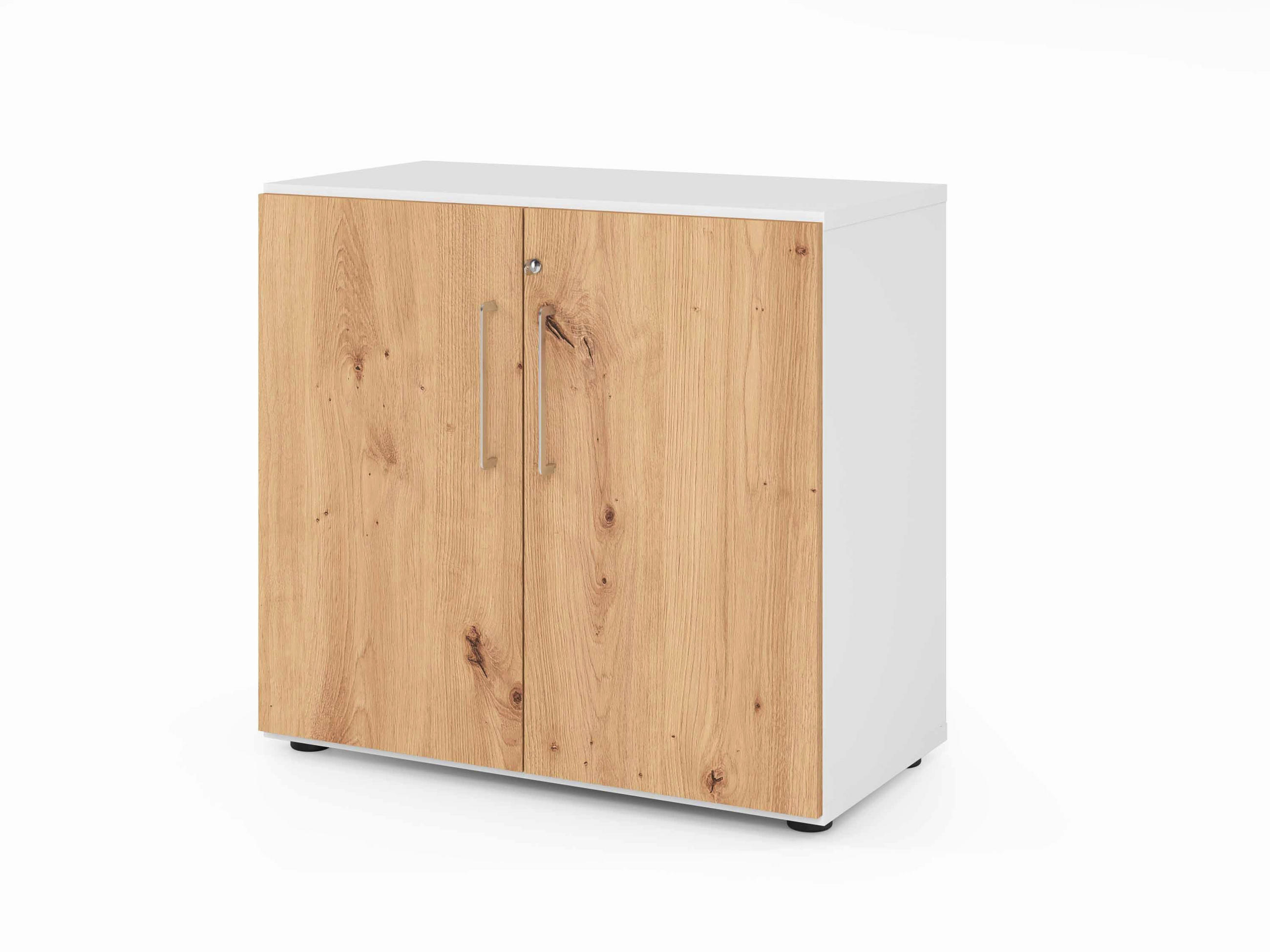 AKTENSCHRANK Weiß, Eiche dunkel  - Eiche dunkel/Weiß, Basics, Holzwerkstoff (80/74,8/41,7cm) - Venda