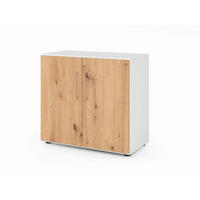 AKTENSCHRANK Weiß, Eiche dunkel  - Eiche dunkel/Weiß, Basics, Holzwerkstoff (80/74,8/41,7cm) - Venda