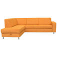 ECKSOFA Gelb Chenille  - Chromfarben/Gelb, Design, Kunststoff/Textil (198/248cm) - Xora