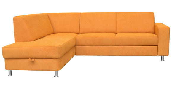 ECKSOFA Gelb Chenille  - Chromfarben/Gelb, Design, Kunststoff/Textil (198/248cm) - Xora