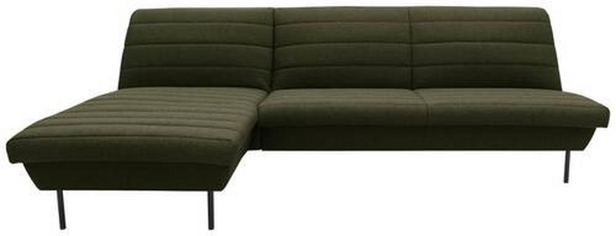 ECKSOFA in Webstoff Grün  168/274 cm  - Schwarz/Grün, Design, Textil/Metall (168/274cm) - LOOKS by W.Joop