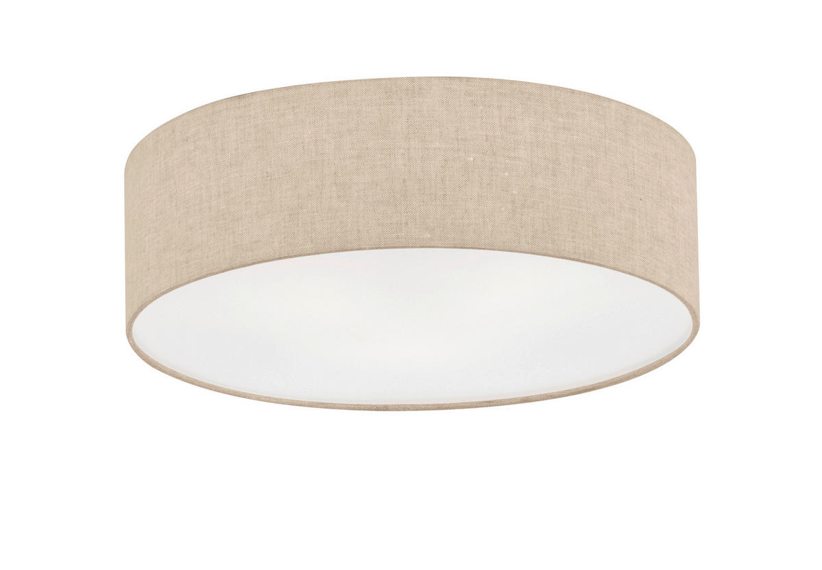 DECKENLEUCHTE THOR 40/12 cm   - Sandfarben, Design, Kunststoff/Textil (40/12cm) - Fischer & Honsel