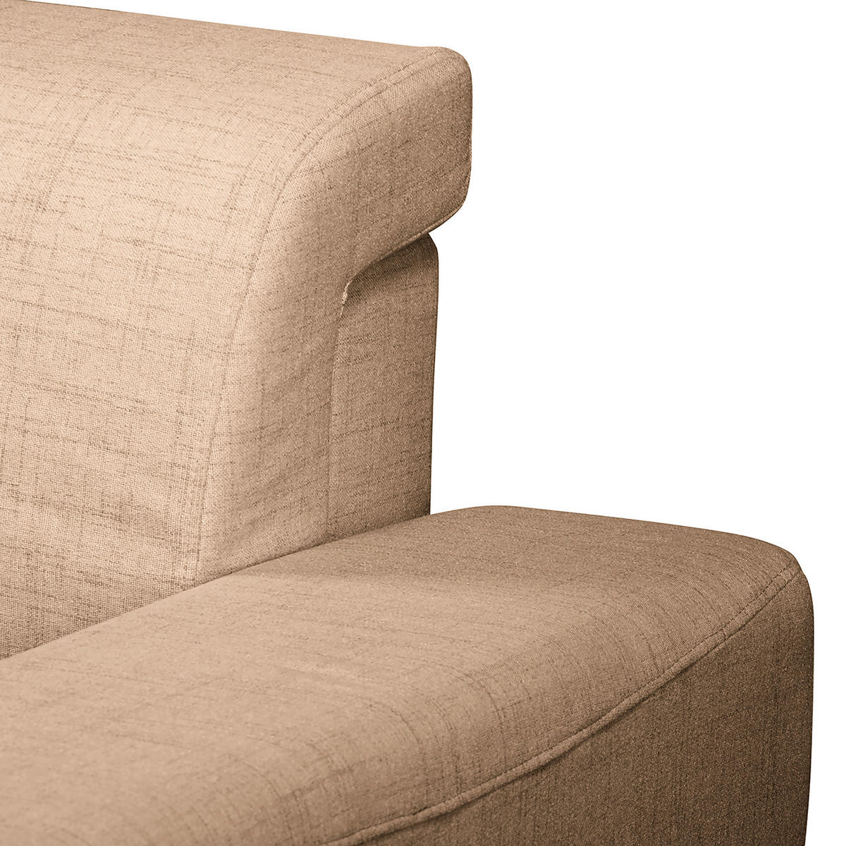 ECKSOFA in Textilgeflecht Beige  - Wengefarben/Beige, Design, Holz/Textil (257/174cm) - Livetastic