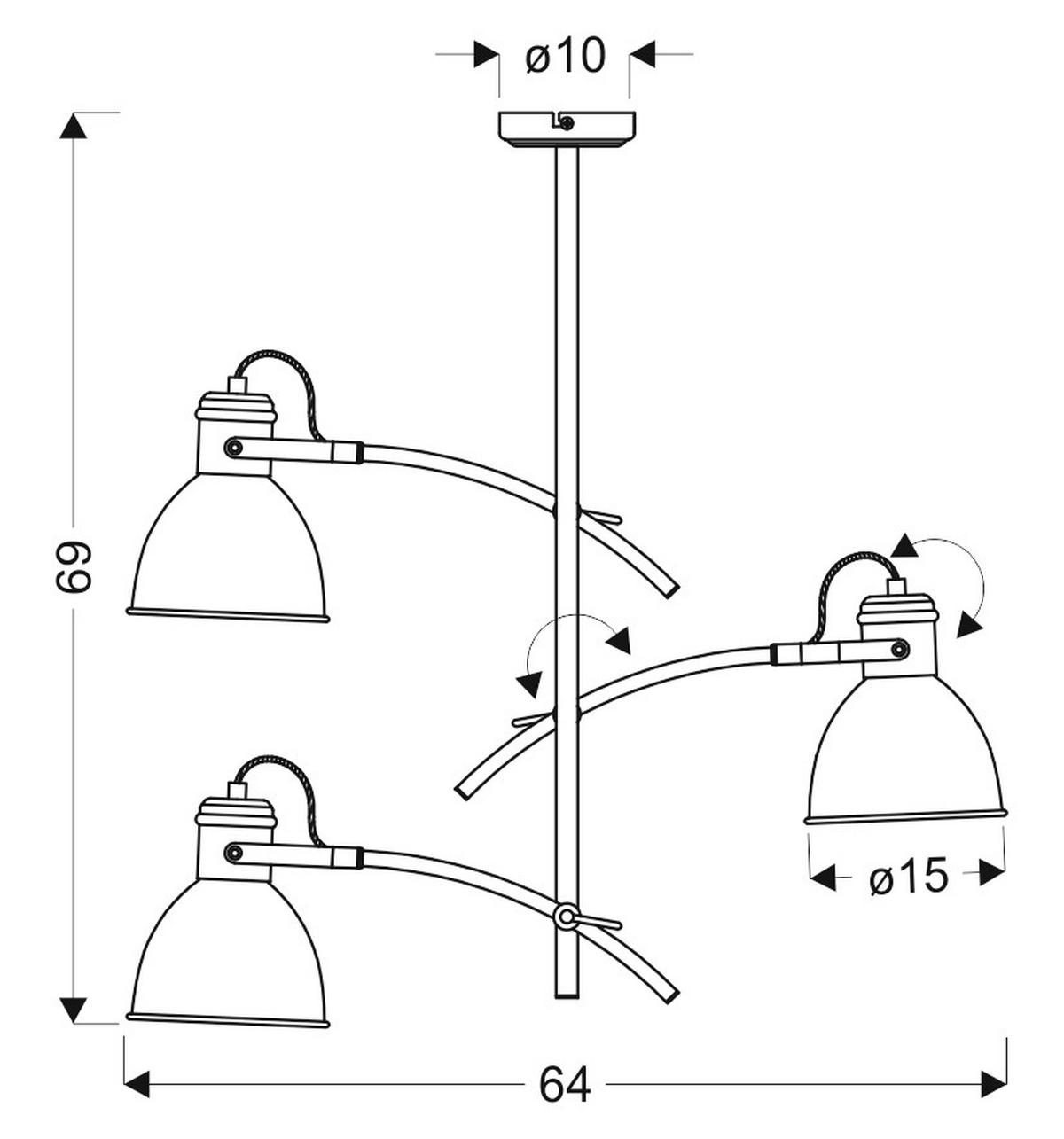 HÄNGLAMPA 64/64/69 cm  - Basics, metall (64/64/69cm)