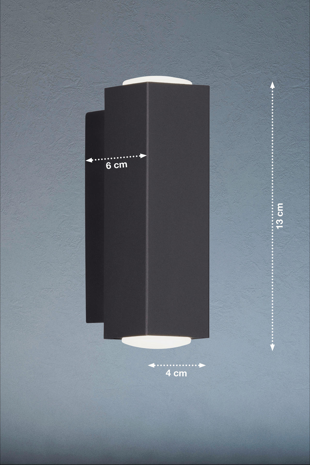 LED-WANDLEUCHTE - Schwarz, Konventionell, Metall (4/13cm) - Fischer & Honsel
