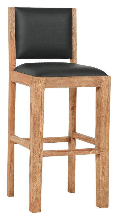 BARHOCKER Sheesham massiv Naturfarben, Schwarz - Schwarz/Naturfarben, LIFESTYLE, Holz (46/110/46cm) - Landscape