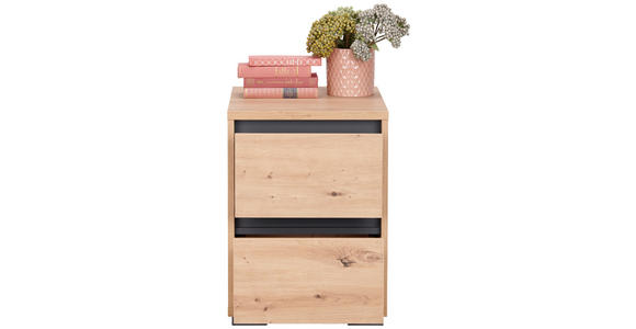 NACHTSCHRANK 40/55/48 cm  - Anthrazit/Alufarben, Design, Holzwerkstoff/Kunststoff (40/55/48cm) - Carryhome