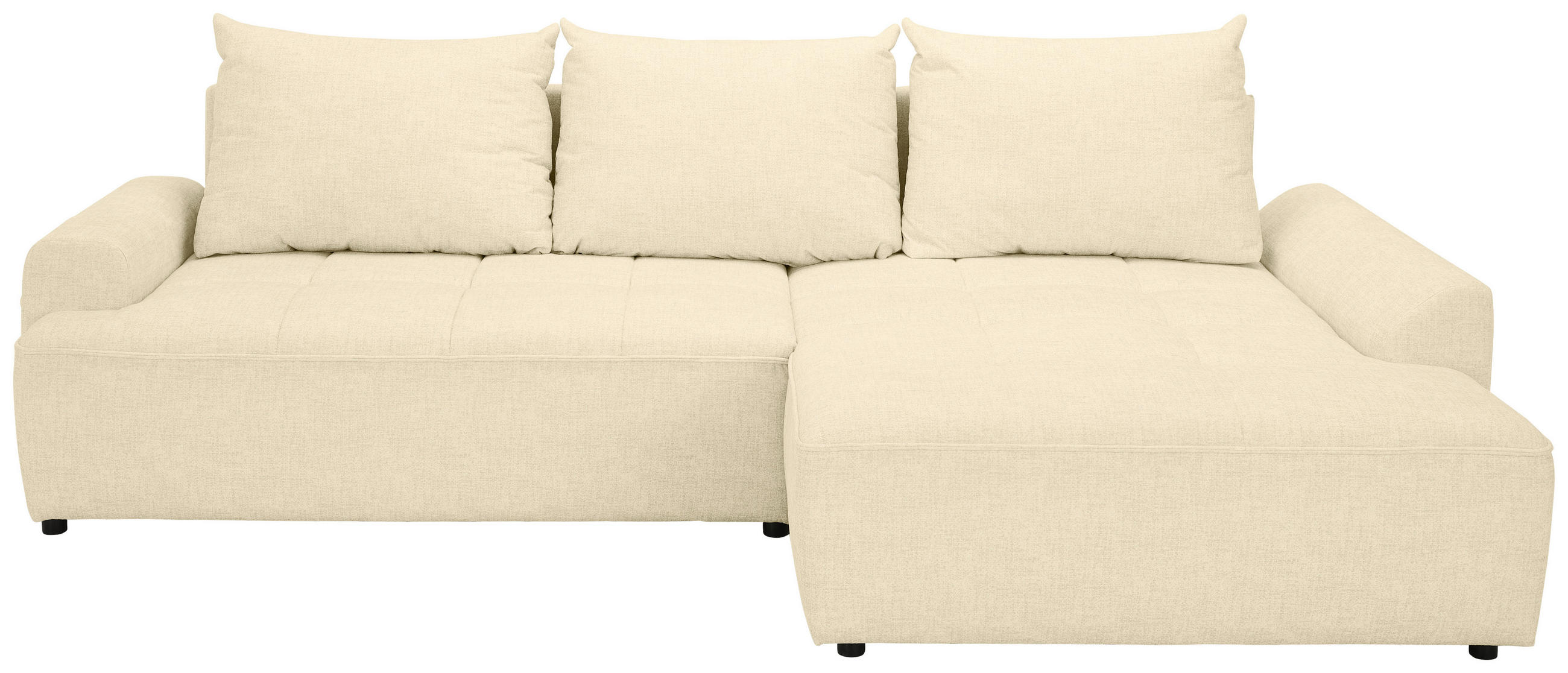 ECKSOFA Creme Mikrofaser  - Creme/Schwarz, KONVENTIONELL, Kunststoff/Textil (295/169cm) - Carryhome