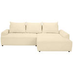 ECKSOFA in Mikrofaser Creme  - Creme/Schwarz, KONVENTIONELL, Kunststoff/Textil (295/169cm) - Carryhome