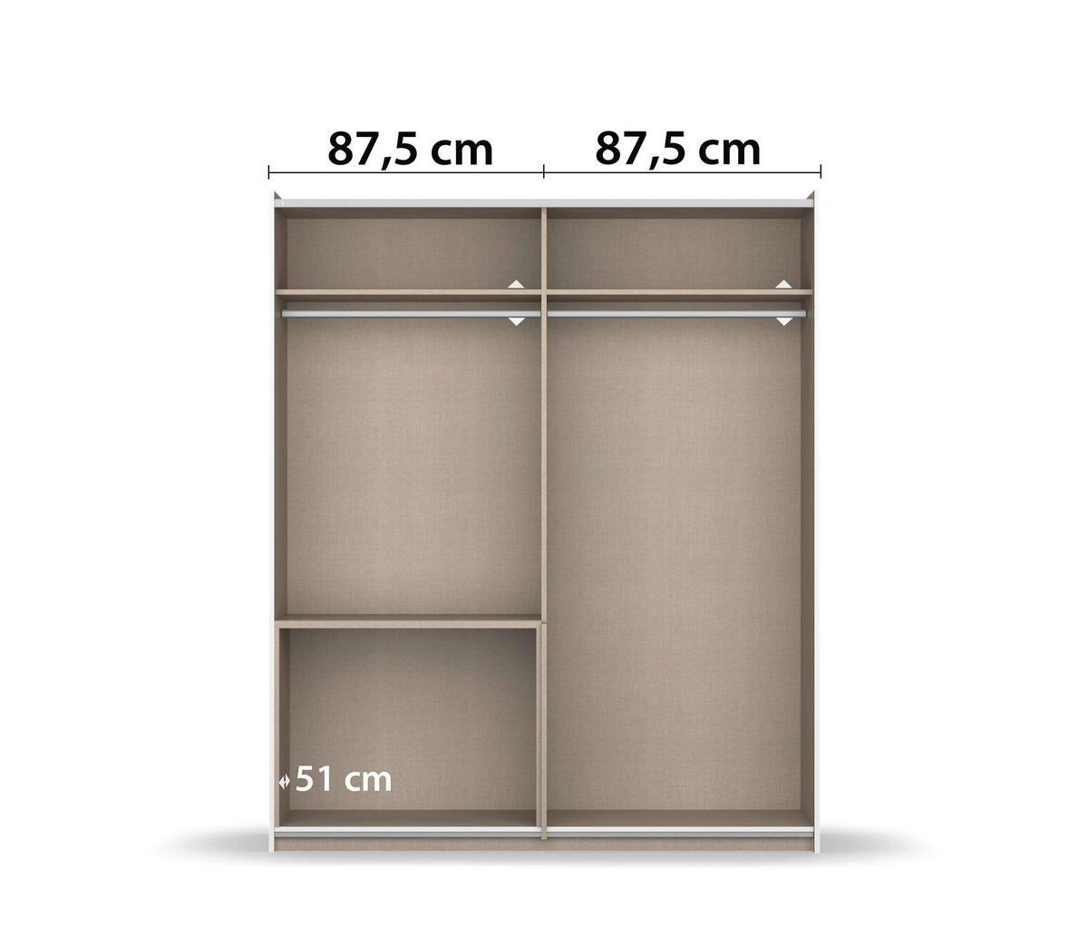 SCHIEBETÜRENSCHRANK 175/210/59 cm 2-türig Grau  - Grau, Design, Holzwerkstoff/Metall (175/210/59cm) - Rauch Möbel