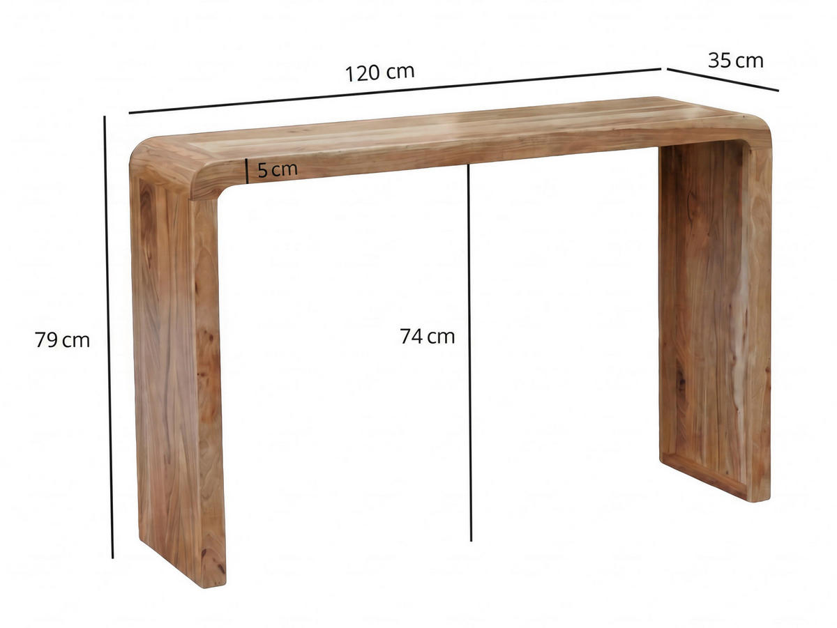 KONSOLBORD i trä 120/79/35 cm    - akaciefärgad, Design, trä (120/79/35cm) - Livetastic