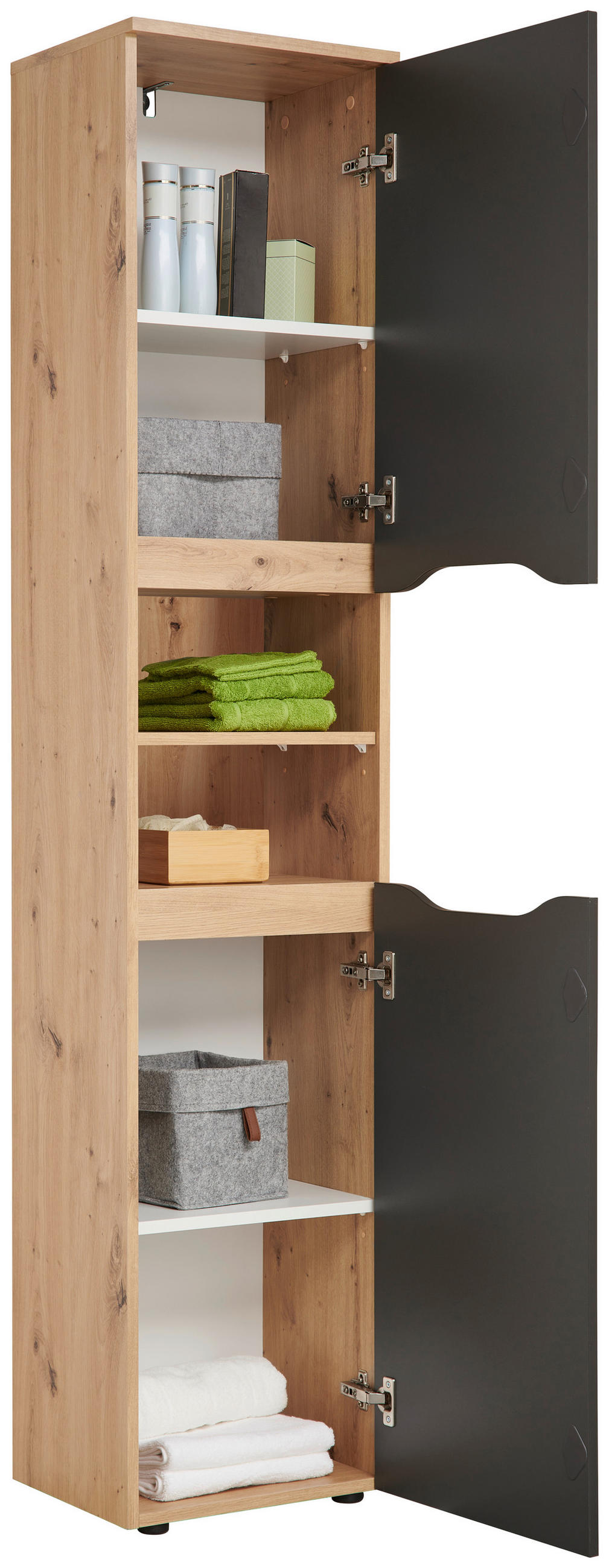 HOCHSCHRANK 40/190/32 cm  - Anthrazit/Schwarz, MODERN, Holzwerkstoff/Kunststoff (40/190/32cm) - MID.YOU
