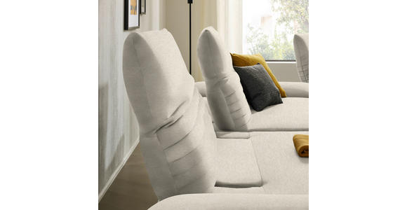 ECKSOFA  in Teddystoff Creme  170-195/280 cm  - Creme/Schwarz, Design, Textil/Metall (170-195/280cm) - Dieter Knoll