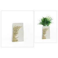 VASE 23 cm  - Goldfarben/Weiß, LIFESTYLE, Kunststoff (15,5/23/9,7cm) - Ambia Home