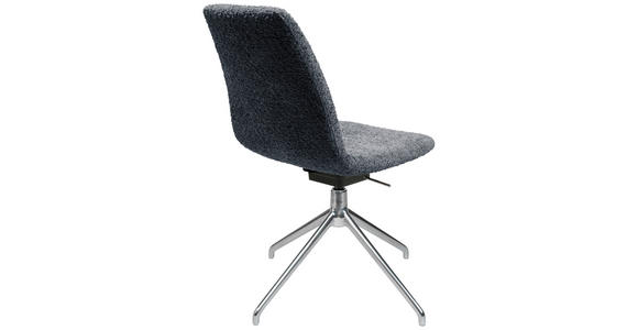 STUHL in Aluminium Bouclé Metall, Textil - Dunkelgrau/Alufarben, Design, Textil/Metall (46/81,5-84,5/55cm) - Johann Jakob