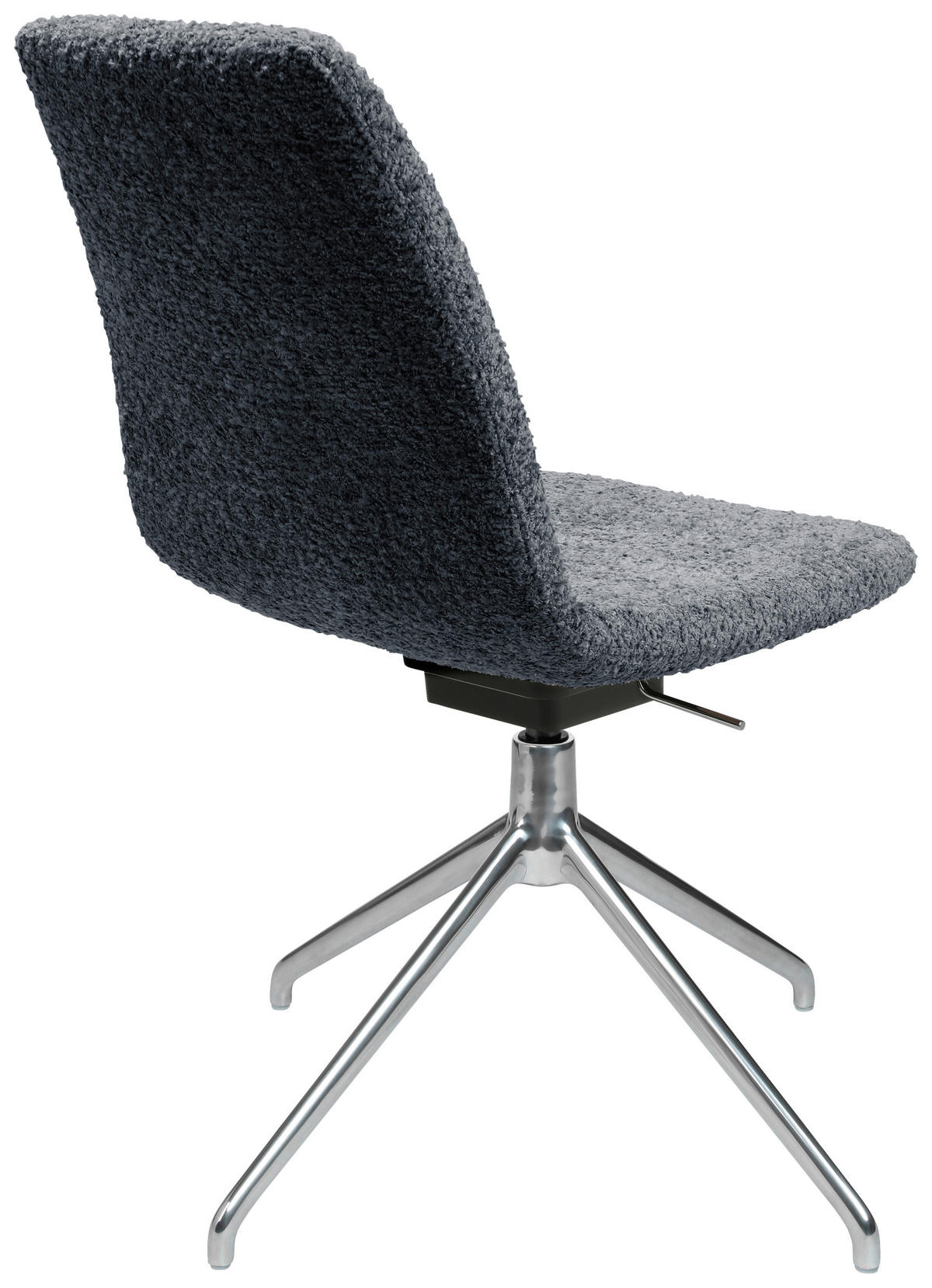 STUHL  in Aluminium Bouclé  - Dunkelgrau/Alufarben, Design, Textil/Metall (46/81,5-84,5/55cm) - Johann Jakob