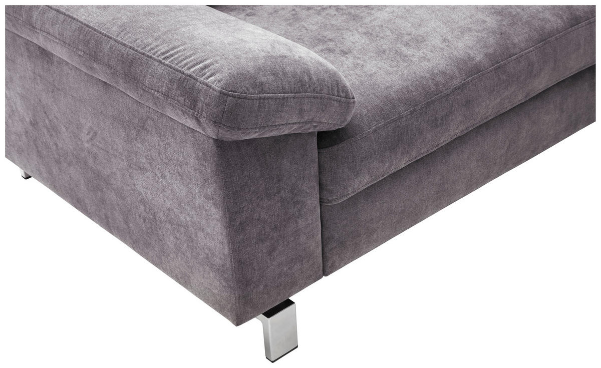 SAROKKANAPÉ textil sötétszürke  - krómszínű/sötétszürke, Design, textil/fém (281/200cm) - Pure Home Lifestyle