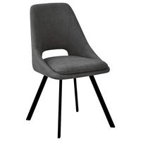 STOL, kovina, tekstil antracit  - črna/antracit, Design, kovina/tekstil (48/85/56cm) - Carryhome