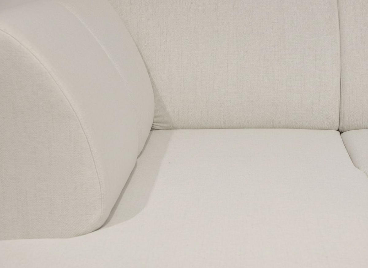 WOHNLANDSCHAFT NIKAS Creme Bouclé  - Buchefarben/Creme, Design, Holz/Textil (310/198/145cm) - MID.YOU