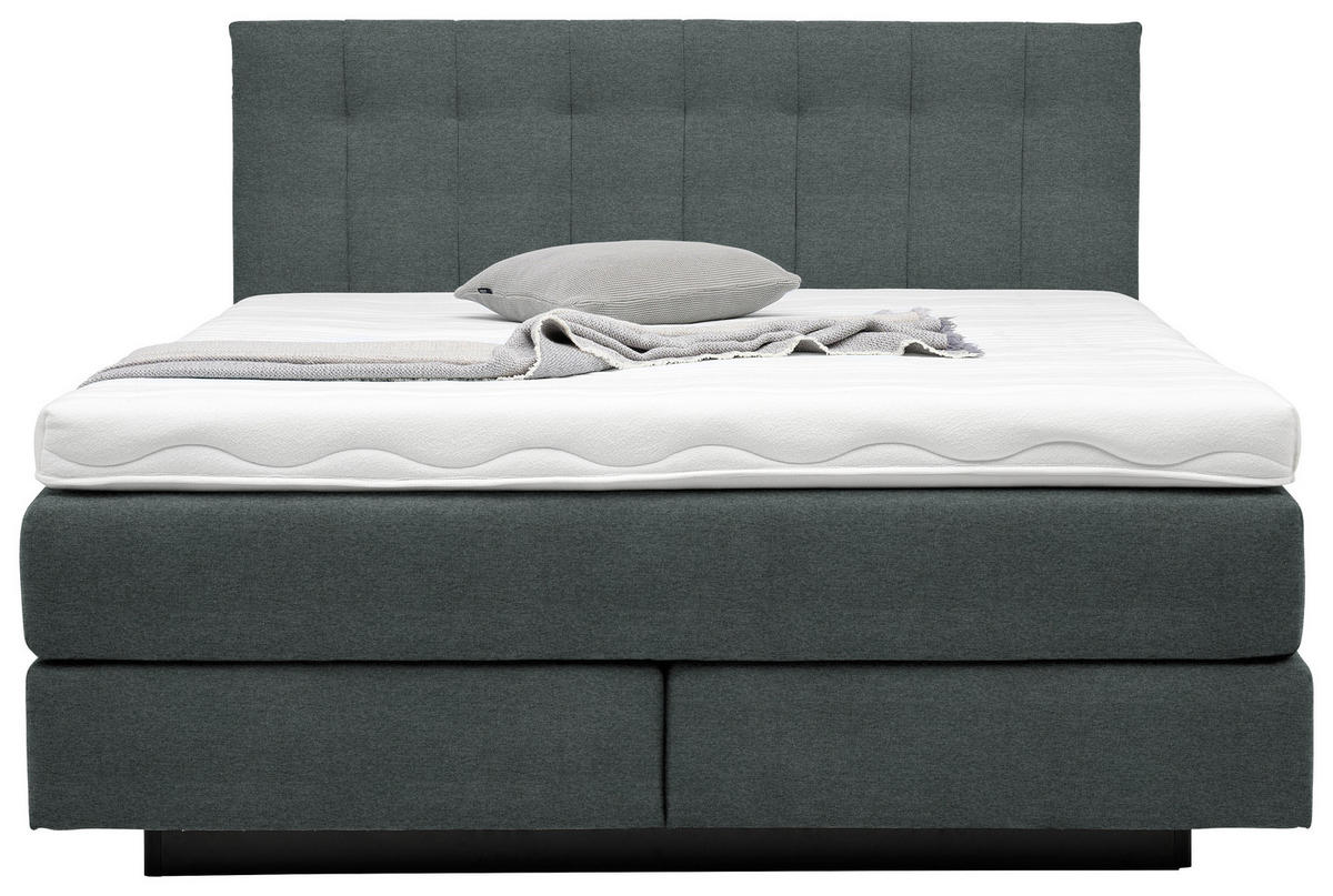 BOXSPRINGBETT 200/200 cm  in Anthrazit  - Anthrazit/Schwarz, Design, Holzwerkstoff/Kunststoff (200/200cm) - Beldomo - Sleep