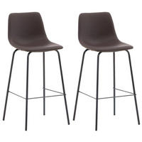 BARHOCKER-SET Lederlook (vegan) Schwarz, Dunkelbraun Stahl  - Dunkelbraun/Schwarz, Design, Textil/Metall (47/103/48cm) - Livetastic