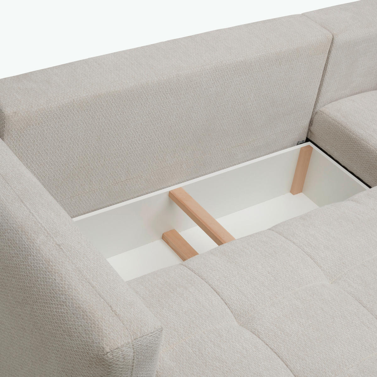 ECKSOFA in Chenille Hellgrau  - Hellgrau/Schwarz, Modern, Kunststoff/Textil (276/172cm) - Hom`in