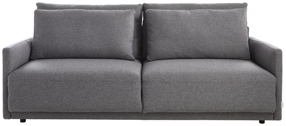 SCHLAFSOFA in Webstoff Dunkelgrau  - Dunkelgrau/Schwarz, Design, Kunststoff/Textil (217/95/110cm) - Livetastic