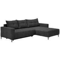 ECKSOFA Dunkelgrau Webstoff  - Dunkelgrau/Schwarz, KONVENTIONELL, Textil/Metall (292/192cm) - Carryhome
