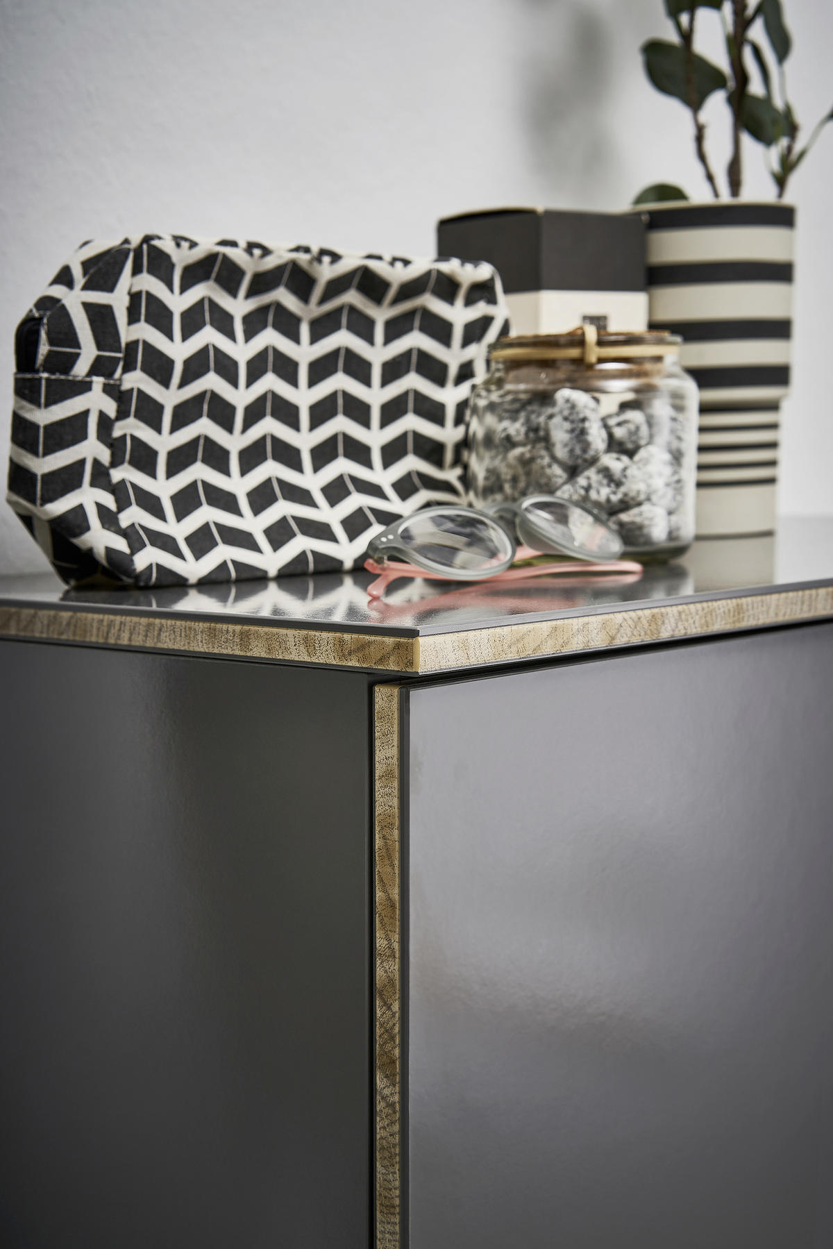 MIDISCHRANK 60/123,2/33 cm  - Eichefarben/Grau, Konventionell, Holzwerkstoff (60/123,2/33cm) - Xora