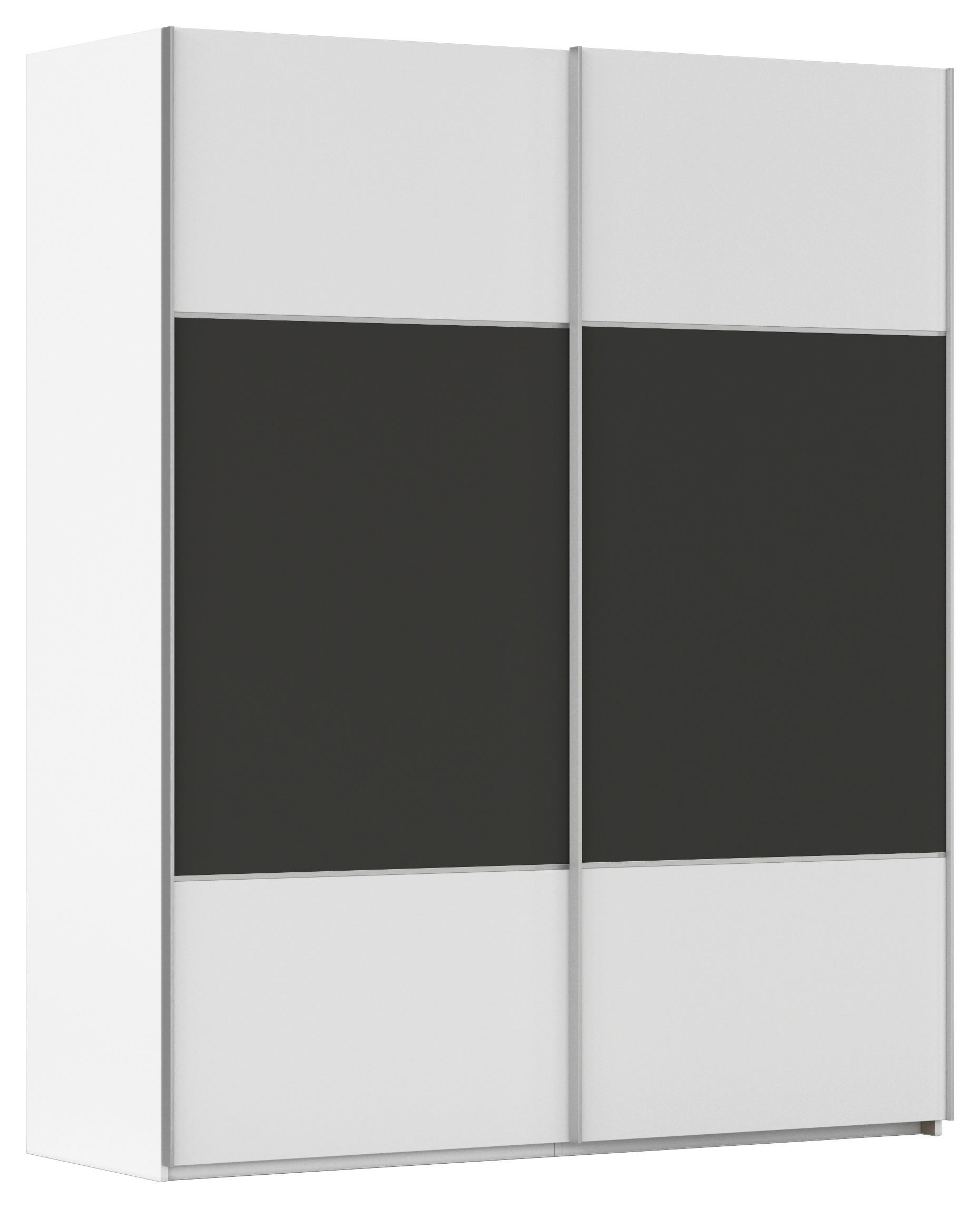 SCHWEBETÜRENSCHRANK 162/223/68 cm 2-türig Graphitfarben, Weiß  - Alufarben/Graphitfarben, KONVENTIONELL, Holzwerkstoff/Metall (162/223/68cm) - Novel