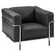 SESSEL in Echtleder Schwarz  - Chromfarben/Schwarz, Design, Leder/Metall (91/67/96cm) - Johann Jakob