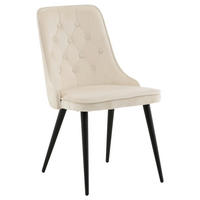 STOLSET 2 styck stål vävt tyg  - beige/svart, Design, metall/textil (50/88.5/66cm) - Livetastic