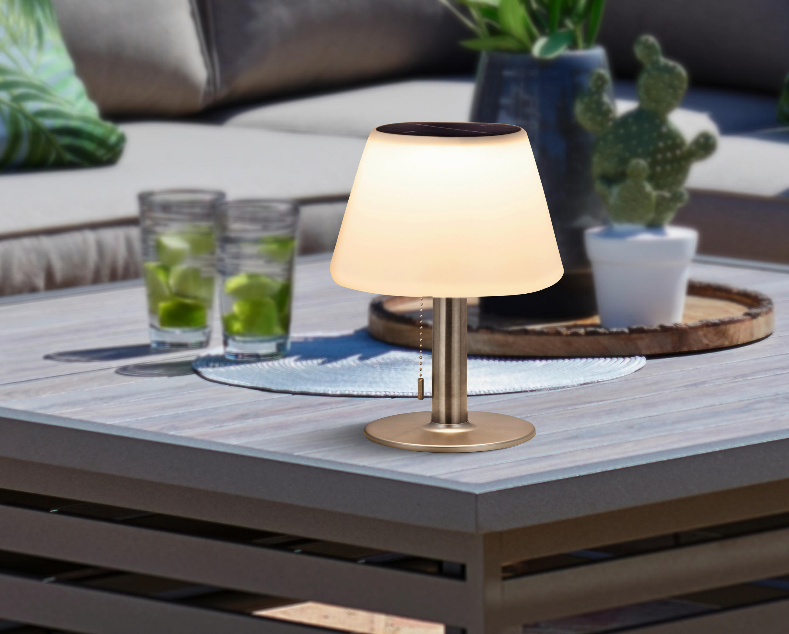 SOLÁRNÍ SVÍTIDLO, 19,5/28 cm - bílá/barvy stříbra, Basics, kov/plast (19,5/28cm) - Ambia Garden