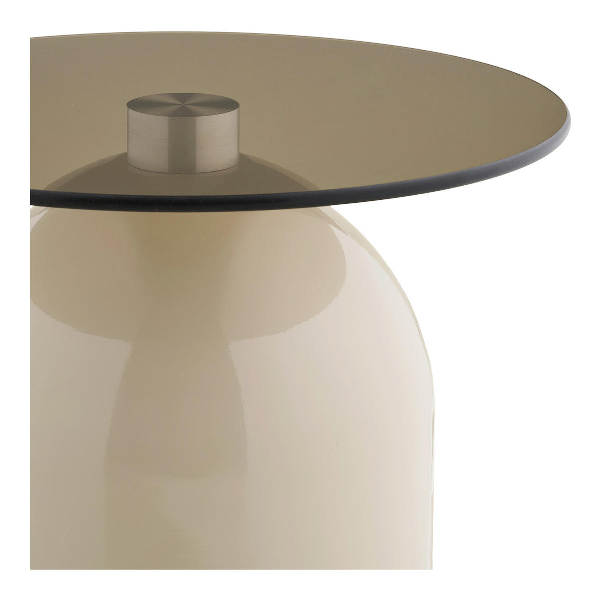 BEISTELLTISCH 40/40/52 cm Ravello Beige rund  - Beige, Design, Glas/Metall (40/40/52cm) - MID.YOU