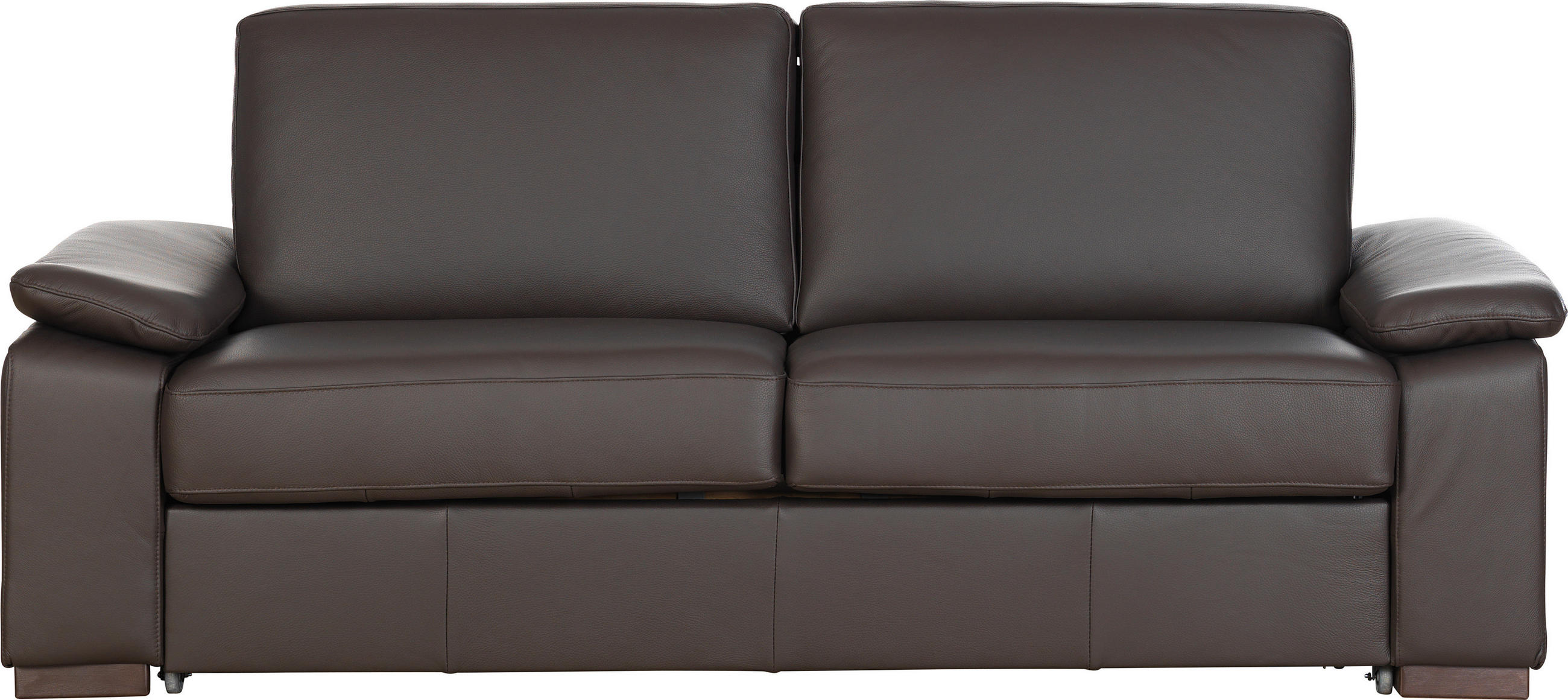 SCHLAFSOFA  in Echtleder Dunkelbraun  - Wengefarben/Dunkelbraun, KONVENTIONELL, Leder/Holz (216/86/97cm) - Novel