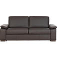 SCHLAFSOFA  in Echtleder Dunkelbraun  - Wengefarben/Dunkelbraun, KONVENTIONELL, Leder/Holz (216/86/97cm) - Novel