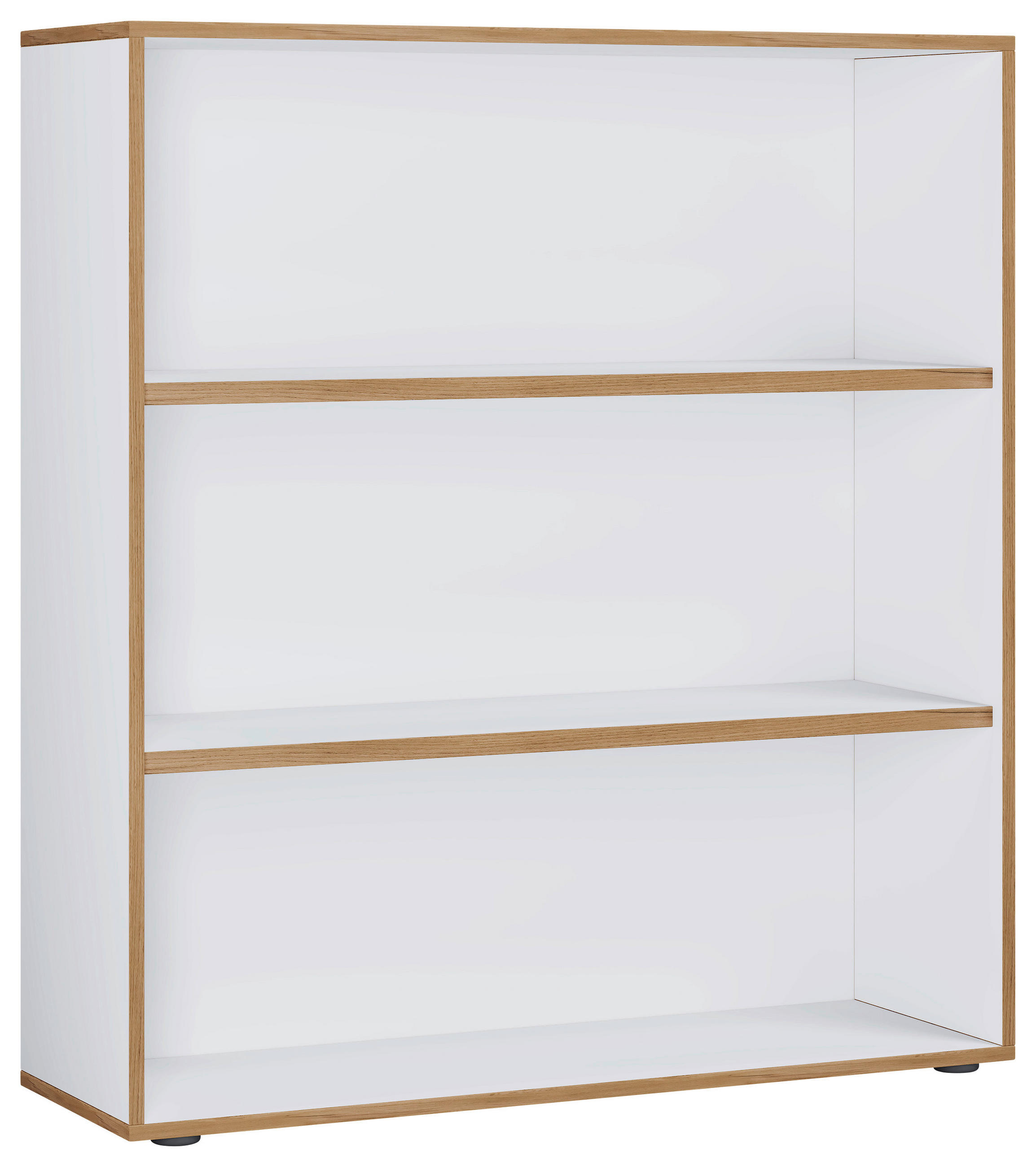 AKTENREGAL Weiß, Honigeiche  - Honigeiche/Schwarz, Design, Holzwerkstoff/Kunststoff (100/110/33cm) - P & B
