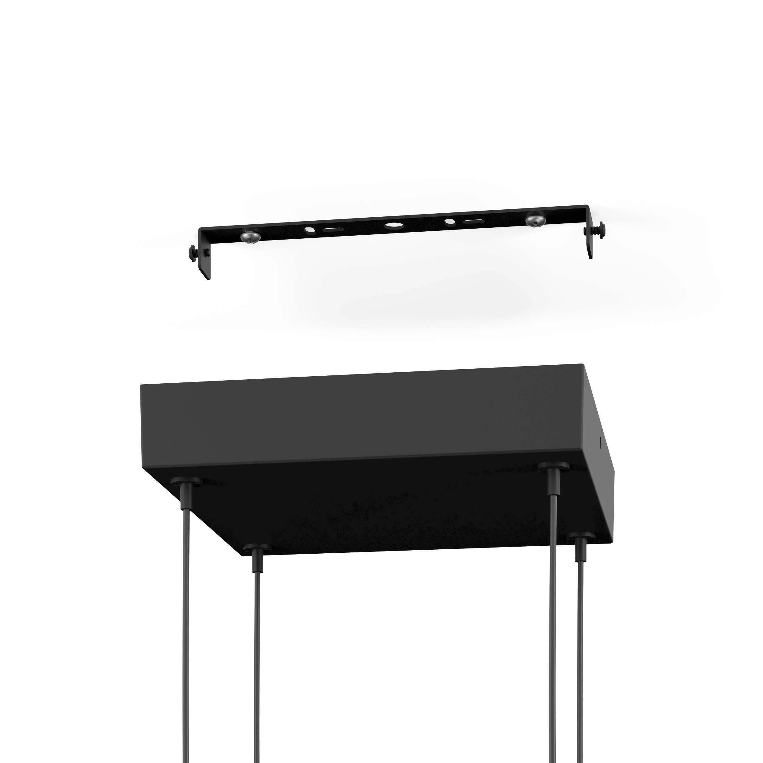 LED-PENDELLEUCHTE Savilanas-Z 77/20/110 cm   - Schwarz/Weiß, Design, Kunststoff/Metall (77/20/110cm) - Eglo