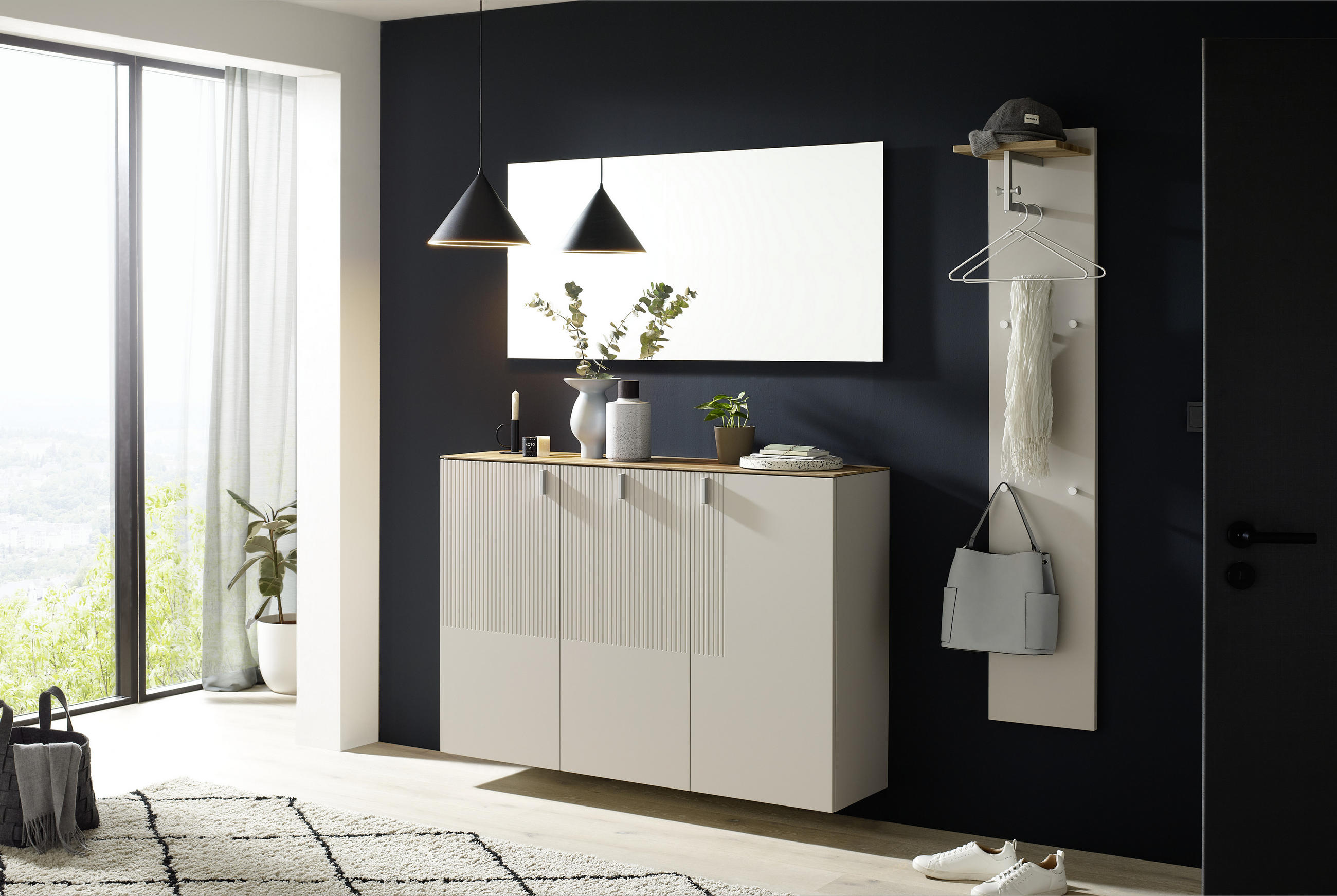 HÄNGESCHUHSCHRANK Eiche furniert Eichefarben, Sandfarben  - Sandfarben/Eichefarben, Design, Holz/Holzwerkstoff (139/94/36cm) - Dieter Knoll