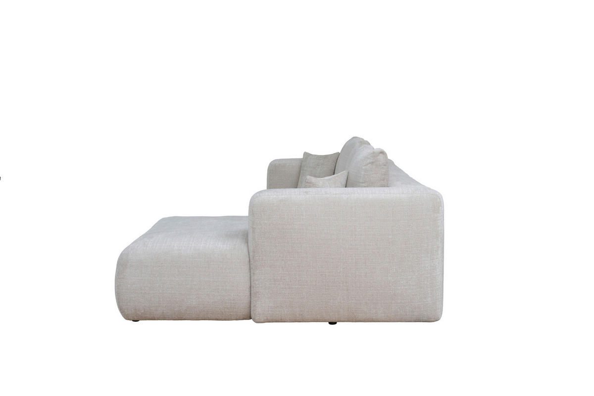 ECKSOFA Creme Chenille Zierkissen, Rückenkissen, Rücken echt  - Creme/Schwarz, MODERN, Kunststoff/Textil (276/188cm) - Milino